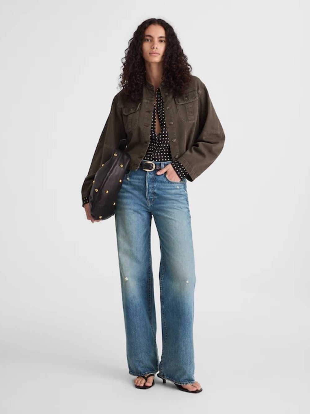 Madewell The Petite Low-Slung Baggy Jean Robertson Wash Rigid Size 25 NWOT